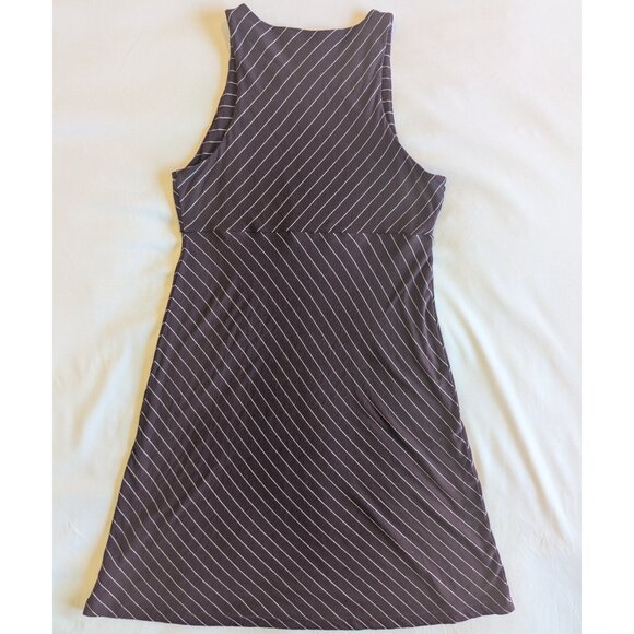 Athleta Santorini High Neck Mix Stripe Purple Stripe Athleisure Dress | PS - Picture 4 of 5